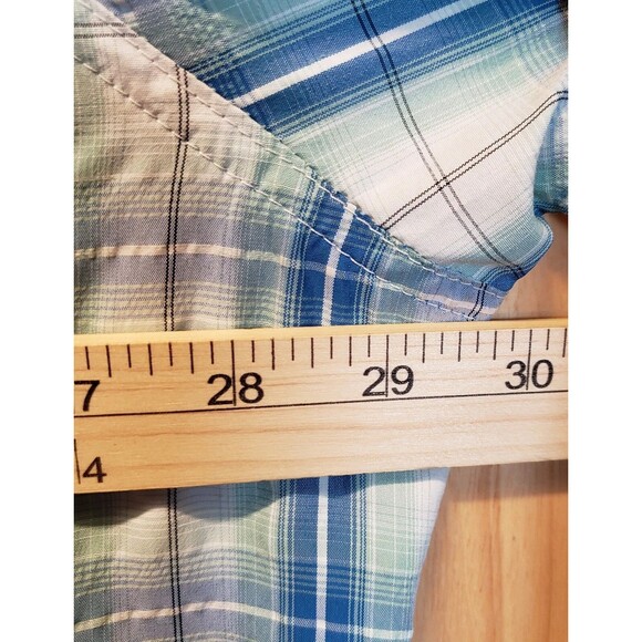 Lot 2 Men's 3XL Long Sleeve Shirts 29" P2P Eddie Bauer St John's Bay Plaid/Khaki - Picture 6 of 14